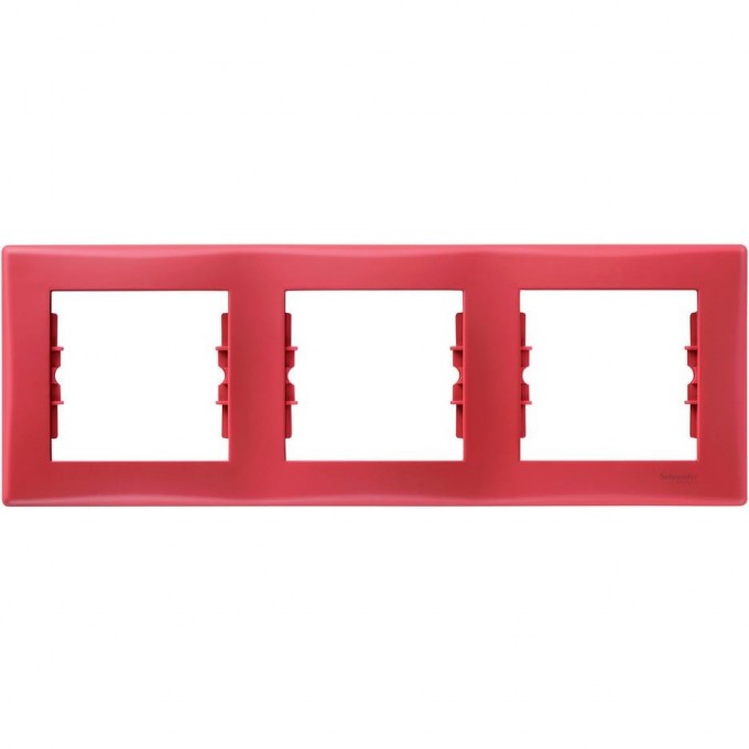 3-постовая рамка SCHNEIDER ELECTRIC SEDNA, горизонтальная, КРАСНЫЙ SDN5800541