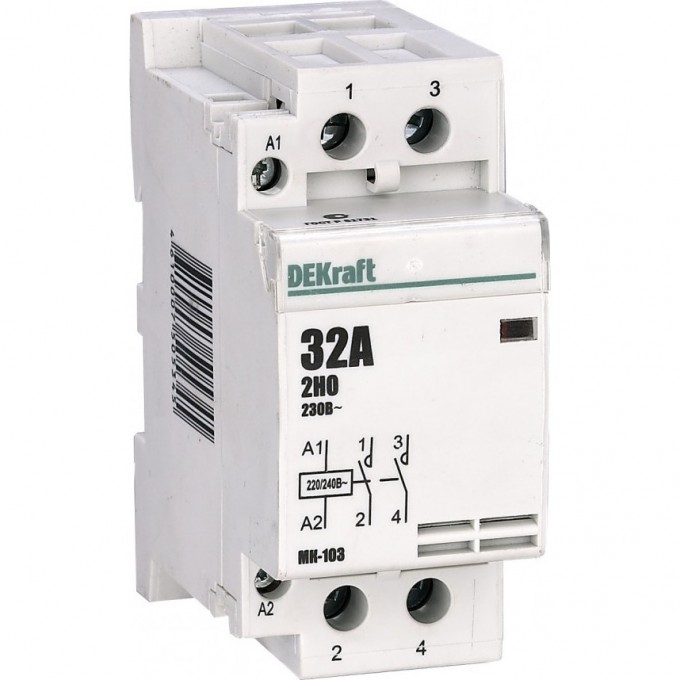 Модульный контактор DEKRAFT 2НО 32А 230В МК-103 18071DEK
