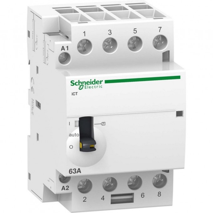 Модульный контактор с ручным управлением SCHNEIDER ELECTRIC ACTI9 iCT63A 4Н A9C21864