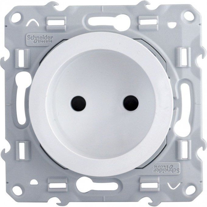Розетка SCHNEIDER ELECTRIC ODACE без заземления, со шторками, винтовые зажимы, 16 А, белый S52R033