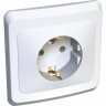 Розетка SCHNEIDER ELECTRIC ЭТЮД С/У с заземлением без шторок 16А 250B, белый, Россия PC16-003B