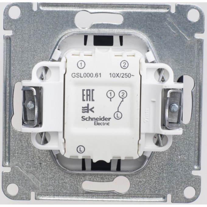 1-клавишный переключатель SCHNEIDER ELECTRIC GLOSSA, сх.6, 10АХ, механизм, ШОКОЛАД GSL000861