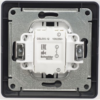 1-клавишный выключатель SCHNEIDER ELECTRIC GLOSSA, сх.1, 10АХ, в сборе, ШОКОЛАД