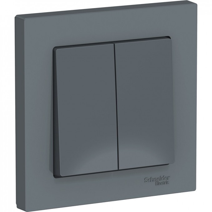 2-клавишный выключатель SCHNEIDER ELECTRIC ATLASDESIGN в сборе, ГРИФЕЛЬ ATN000752