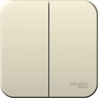 2-клавишный выключатель SCHNEIDER ELECTRIC BLANCA 6А, 250B, МОЛОЧНЫЙ
