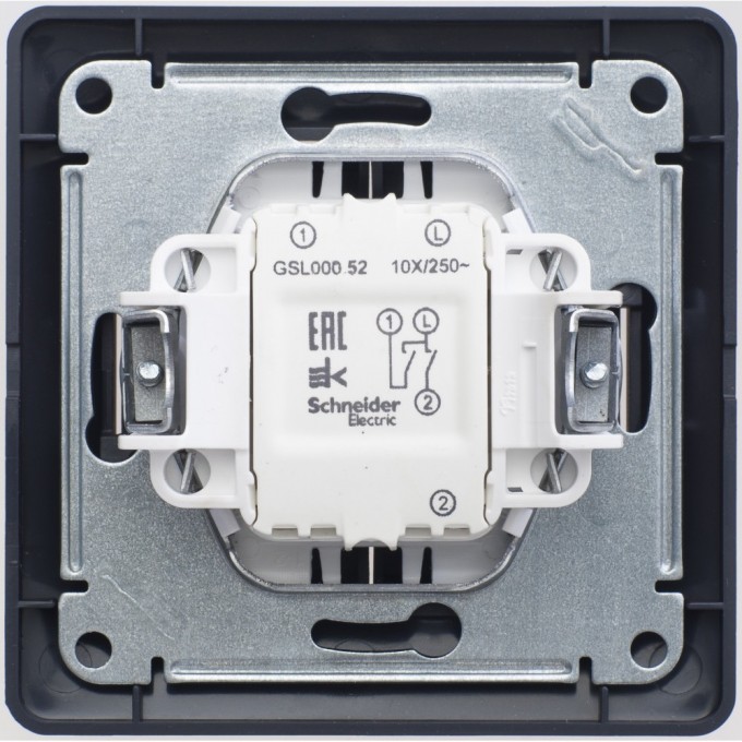 2-клавишный выключатель SCHNEIDER ELECTRIC GLOSSA, сх.5, 10АХ, в сборе, ШОКОЛАД GSL000852