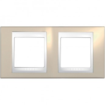 2-постовая рамка SCHNEIDER ELECTRIC UNICA ХАМЕЛЕОН, горизонтальная, БЕЛЫЙ/ ПЕСЧАНЫЙ