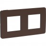 2-постовая рамка SCHNEIDER ELECTRIC UNICA STUDIO, ШОКОЛАД/антрацит NU280417