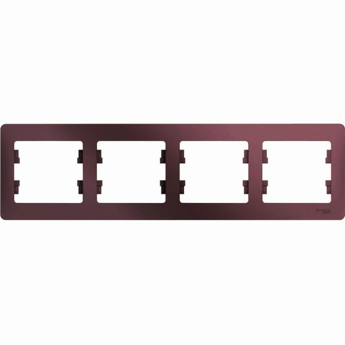 4-постовая рамка SCHNEIDER ELECTRIC GLOSSA, горизонтальная, БАКЛАЖАНОВЫЙ GSL001104