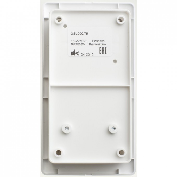 Блок SCHNEIDER ELECTRIC GLOSSA: розетка с заземлением, со шторками + 2-клавишный выключатель с подсветкой, белый GSL000175