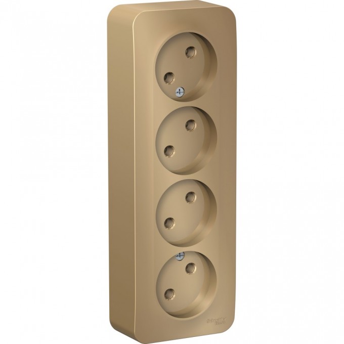 Четырёхместная розетка SCHNEIDER ELECTRIC BLANCA без заземления, без шторок, с изолирующей пластиной, 16А, 250В, ТИТАН BLNRA000414