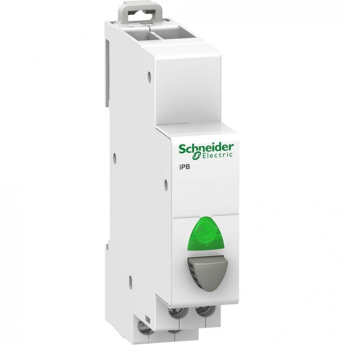Кнопка управления SCHNEIDER ELECTRIC ACTI9 iPB 1НО СЕРАЯ+ЗЕЛЕНЫЙ ИНДИКАТОР A9E18036