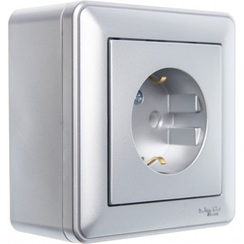 Коробка SCHNEIDER ELECTRIC W59 подъемная для наружного монтажа с рамкой 1-местная, МАТОВЫЙ ХРОМ