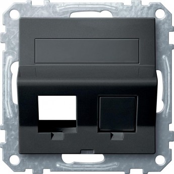 Плата наклонная SCHNEIDER ELECTRIC MERTEN д/Keystone RJ45 2 поста, АНТРАЦИТ, SM