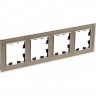 Рамка 4-постовая SCHNEIDER ELECTRIC ATLASDESIGN NATURE, органическое стекло шампань ATN320504