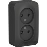 Розетка двойная SCHNEIDER ELECTRIC BLANCA без заземления, без шторок, 16А, 250В, антрацит BLNRA000206