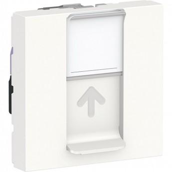 Розетка компьютерная SCHNEIDER ELECTRIC UNICA MODULAR, RJ45, одиночная, кат. 6 UTP, 2 модуля, белый