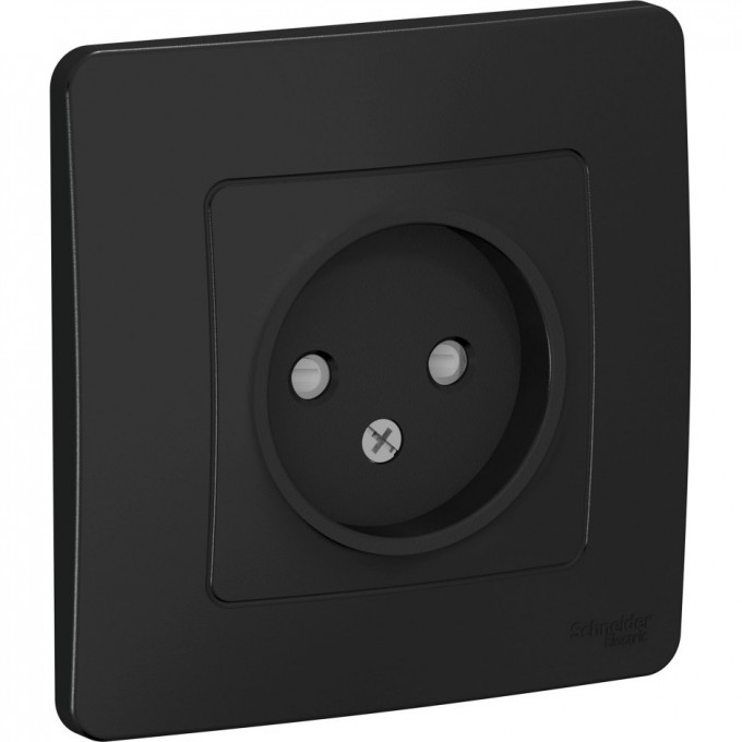 Розетка одинарная SCHNEIDER ELECTRIC BLANCA без заземления, со шторками, 16А, 250В, АНТРАЦИТ BLNRS000116