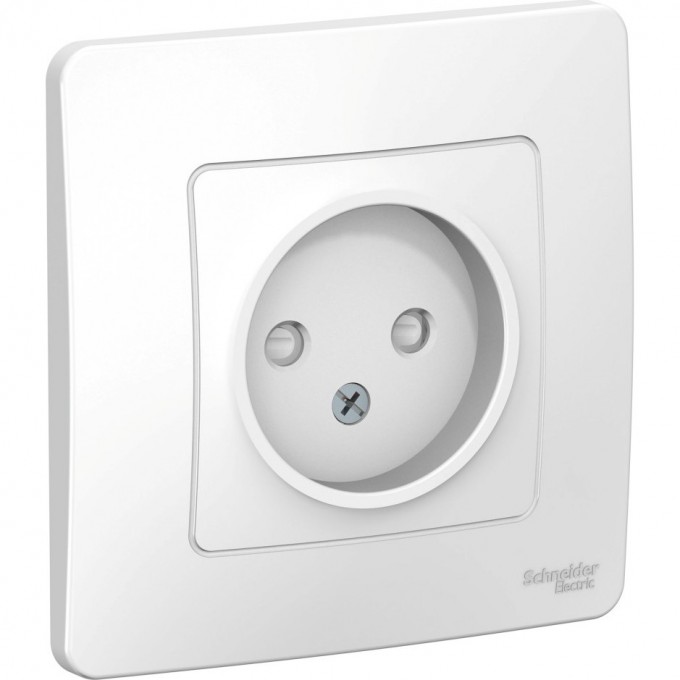 Розетка одинарная SCHNEIDER ELECTRIC BLANCA без заземления, со шторками, 16А, 250В, БЕЛЫЙ BLNRS000111