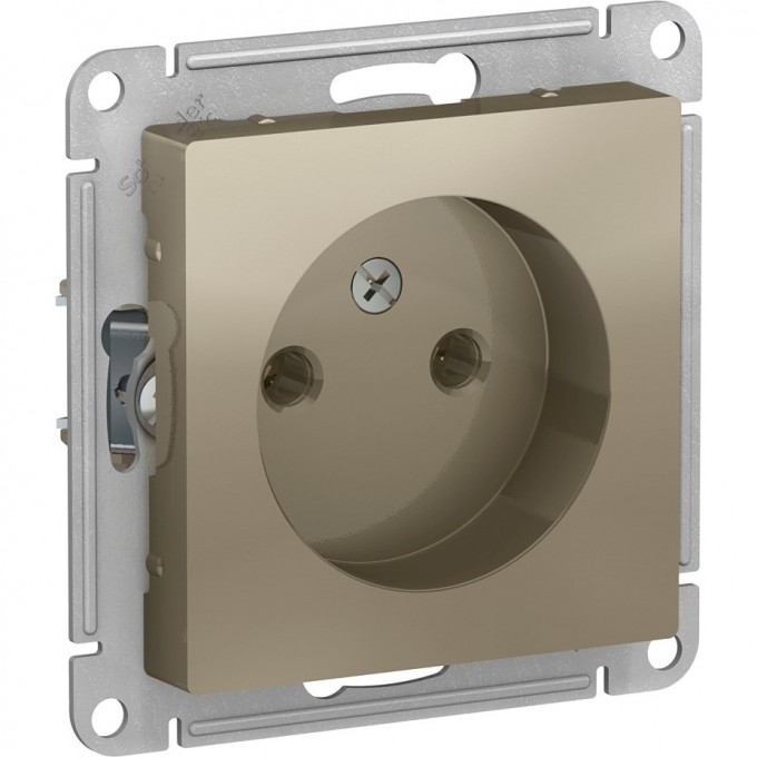 Розетка SCHNEIDER ELECTRIC ATLASDESIGN без заземления, без шторок, механизм, шампань ATN000541