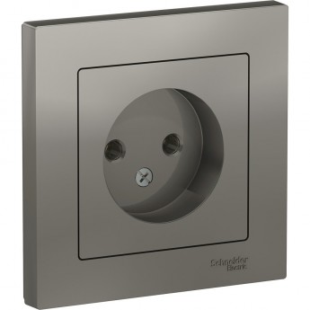 Розетка SCHNEIDER ELECTRIC ATLASDESIGN без заземления, в сборе, сталь