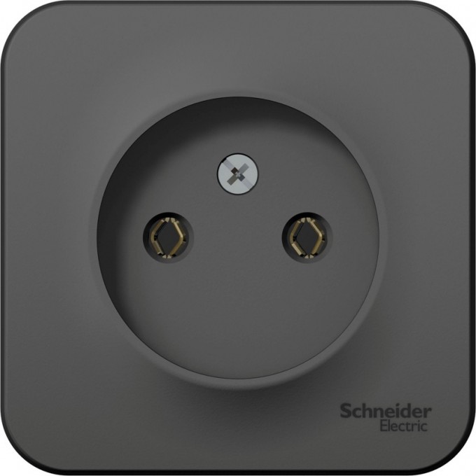 Розетка SCHNEIDER ELECTRIC BLANCA без заземления, без шторок, с изолирующей пластиной, 16А, 250В, антрацит BLNRA000116