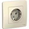 Розетка SCHNEIDER ELECTRIC BLANCA с/у, с заземлением, без шторок, 16А, 250В, молочный BLNRS001012