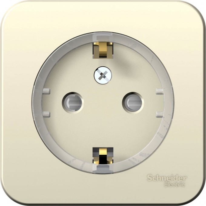Розетка SCHNEIDER ELECTRIC BLANCA с заземлением, со шторками, (компакт), с изолирующей пластиной, 16А, 250В, молочный BLNRA111112