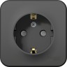 Розетка SCHNEIDER ELECTRIC BLANCA с заземлением, со шторками, с изолирующей пластиной, 16А, 250В, антрацит BLNRA011116