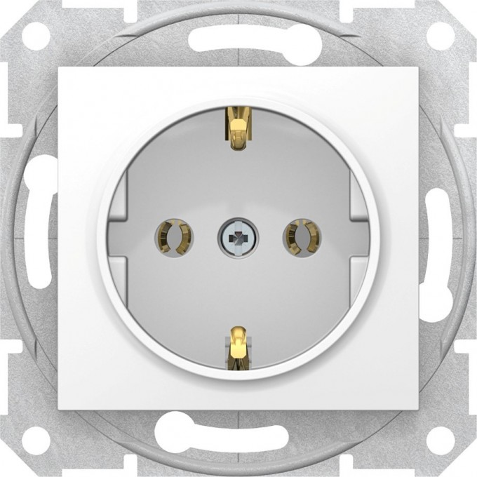 Розетка SCHNEIDER ELECTRIC SEDNA c з/к, без шторок, быстрозажимные контакты, белый SDN3001821
