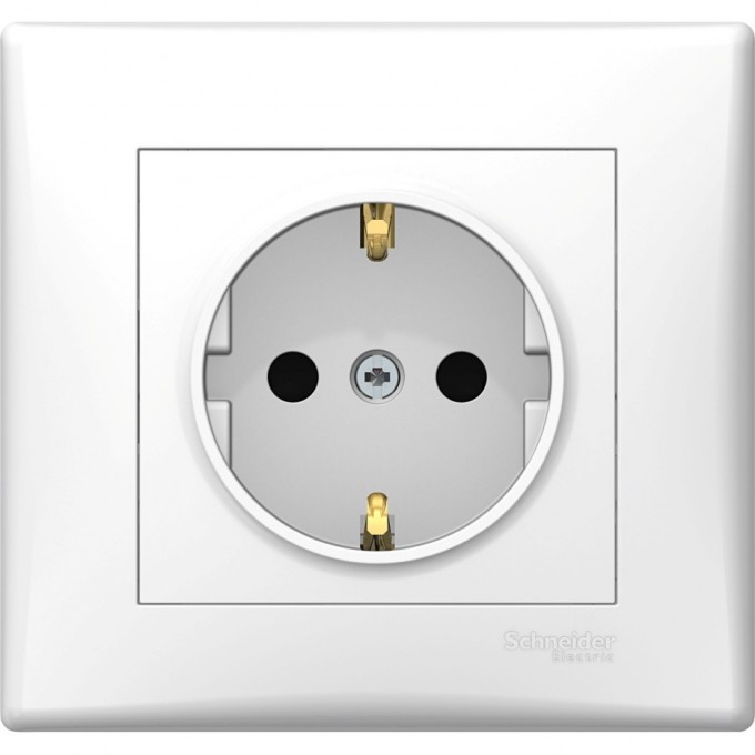 Розетка SCHNEIDER ELECTRIC SEDNA с заземлением, со шторкой, в сборе (в упак. 5 шт.), белый SDN3009121