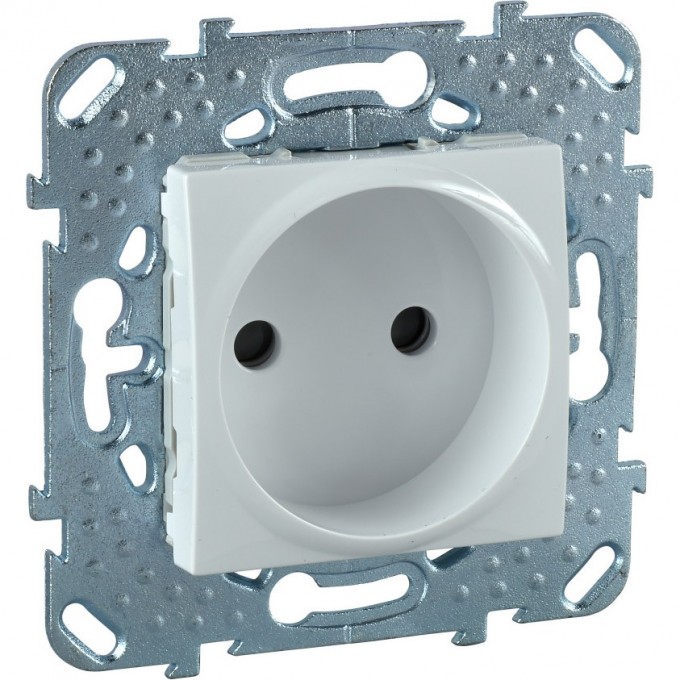 Розетка SCHNEIDER ELECTRIC UNICA без заземления, со шторками, 16 А, 250 В, белый MGU5.033.18ZD