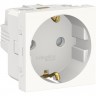 Розетка SCHNEIDER ELECTRIC UNICA MODULAR с заземлением, со шторками, с винтовыми зажимами, 16А, 250В, 2 модуля, белый NU303718