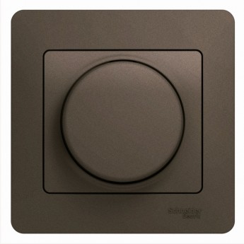 Светорегулятор (диммер) SCHNEIDER ELECTRIC GLOSSA поворотный 300Вт, в сборе, шоколад