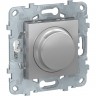 Светорегулятор (диммер) SCHNEIDER ELECTRIC UNICA NEW поворотно-нажимной, универсальный 5-200Вт, алюминий NU551430