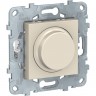 Светорегулятор (диммер) SCHNEIDER ELECTRIC UNICA NEW поворотно-нажимной, универсальный 5-200Вт, бежевый NU551444