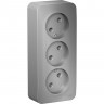 Трёхместная розетка SCHNEIDER ELECTRIC BLANCA без заземления, без шторок, с изолирующей пластиной, 16А, 250В, АЛЮМИНИЙ BLNRA000313