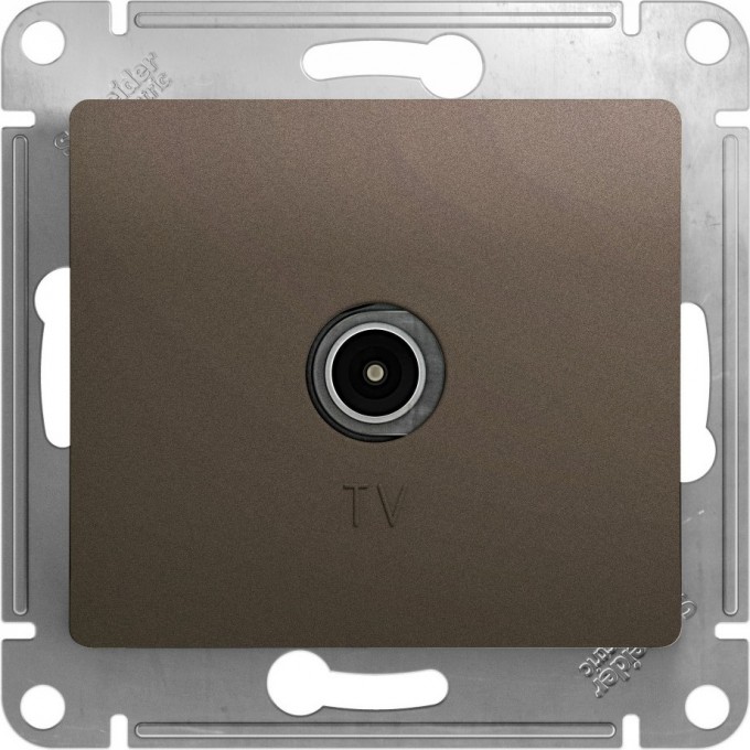 TV розетка SCHNEIDER ELECTRIC GLOSSA проходная 4DB, механизм, ШОКОЛАД GSL000892