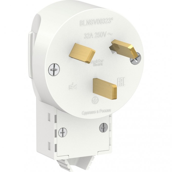Вилка силовая SCHNEIDER ELECTRIC BLANCA 2К+З, 32А, 250В, БЕЛЫЙ BLNSV003231