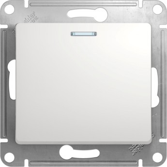 1-клавишный выключатель SCHNEIDER ELECTRIC GLOSSA с подсветкой, сх.1а, 10АХ, механизм, БЕЛЫЙ