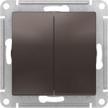 Переключатель перекрестный 2-клавишный SCHNEIDER ELECTRIC ATLASDESIGN 2хсх. 7, 10АХ, механизм, мокко