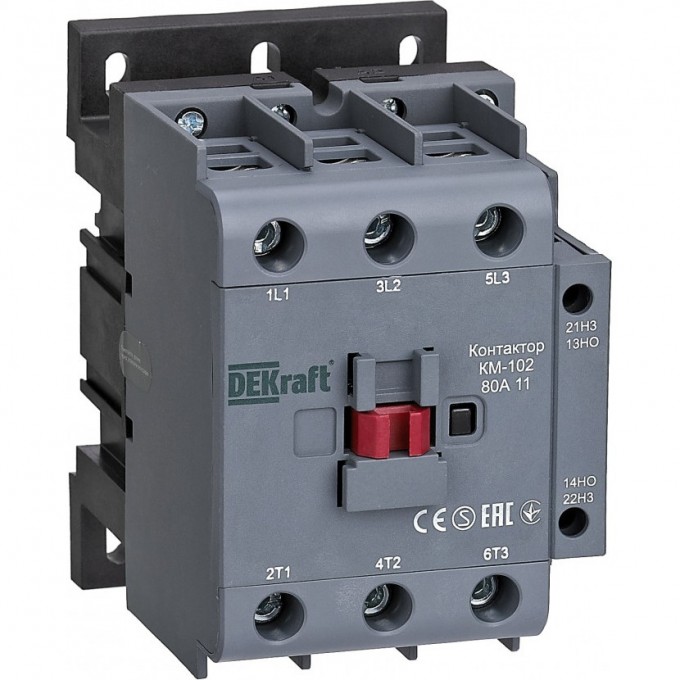 Контактор SCHNEIDER ELECTRIC DEKRAFT 80А 220В/230В АС3 АС4 1НО+1НЗ КМ-102 22009DEK