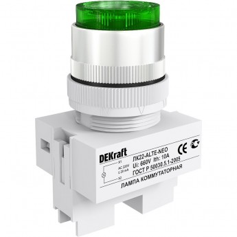 Лампа сигнальная SCHNEIDER ELECTRIC DEKRAFT ALTE ?22 мм Цвет:ЗЕЛЕНЫЙ неон 220В ЛK-22