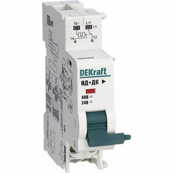 Расцепитель независимый c дополнительным контактом DEKRAFT 24В, 48В AC_DC для ВА-101 нов.